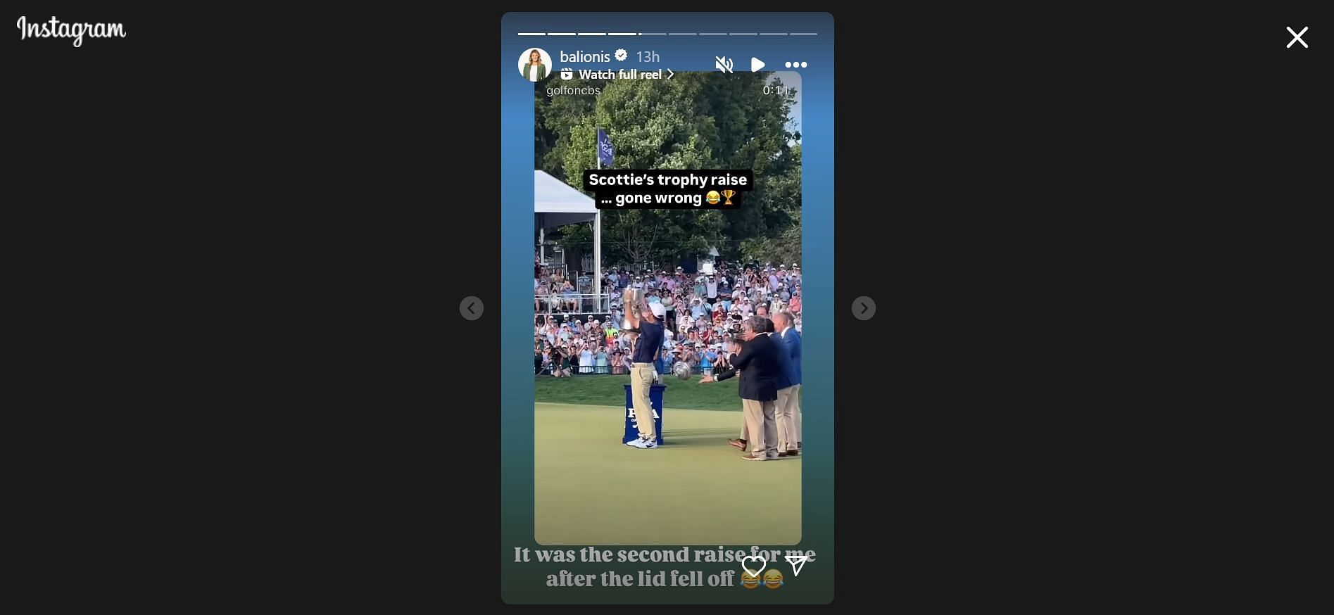 Amanda Balionis shares a hilarious moment on Scottie Scheffler (Image credit: IG @balionis)